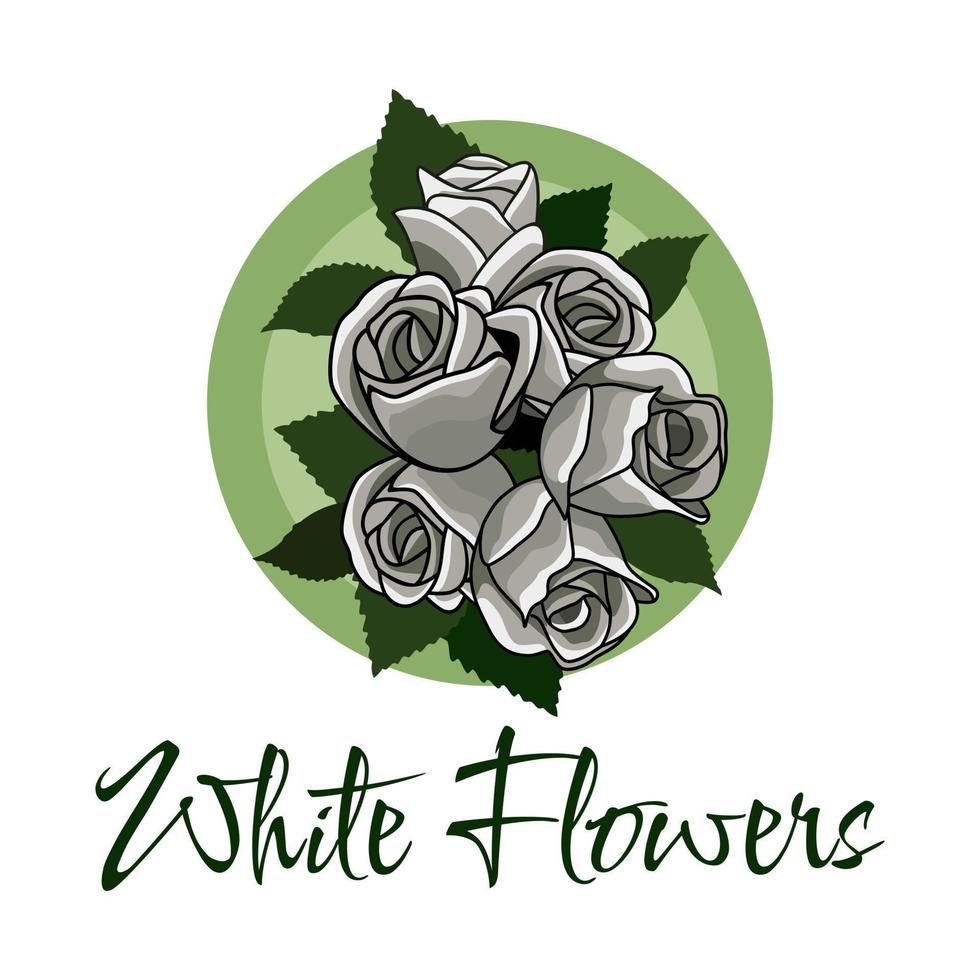 wit roos bloemen fabriek illustratie vector