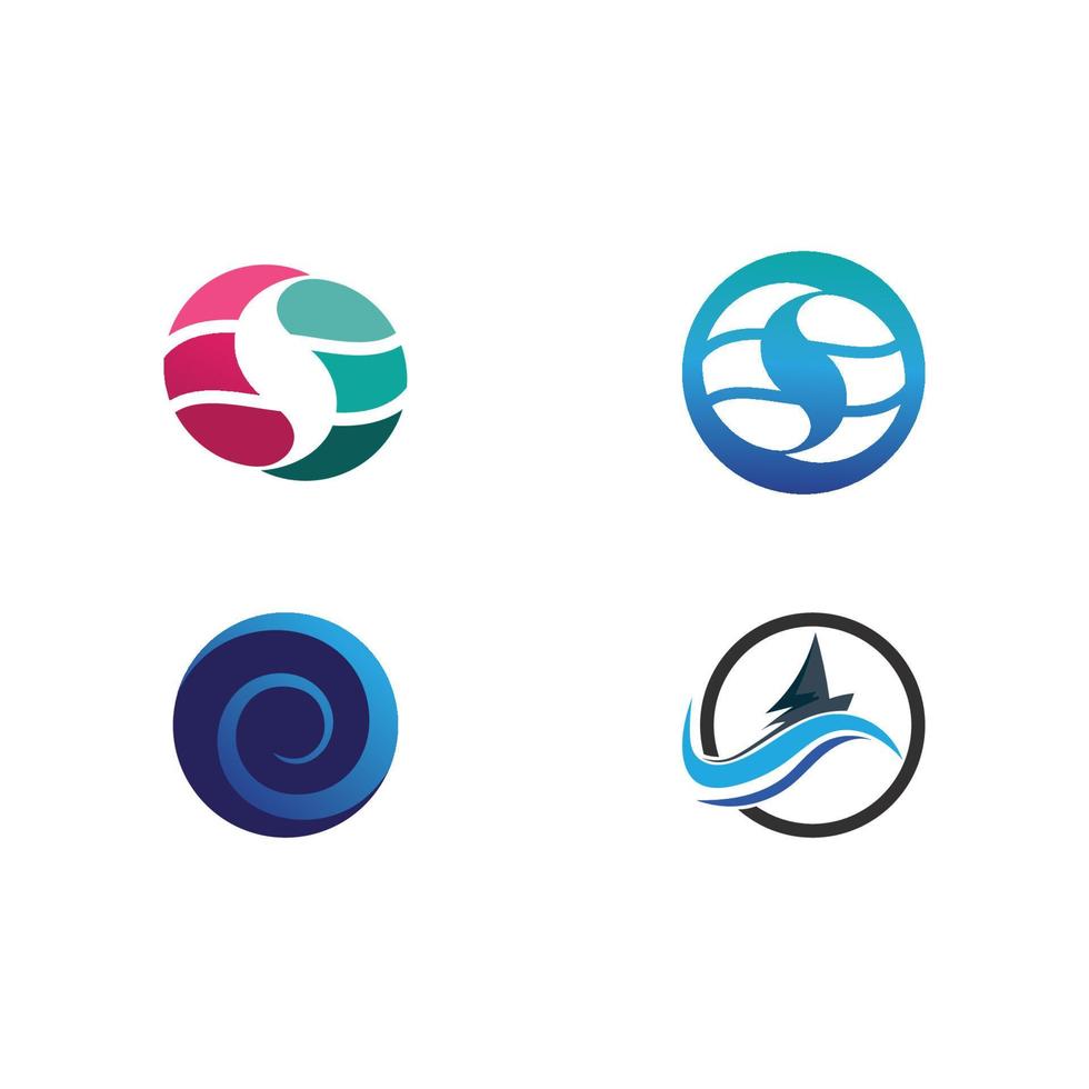 geïsoleerde ronde vorm logo. blauwe kleur logo. stromend water beeld. zee, oceaan, rivieroppervlak. vector