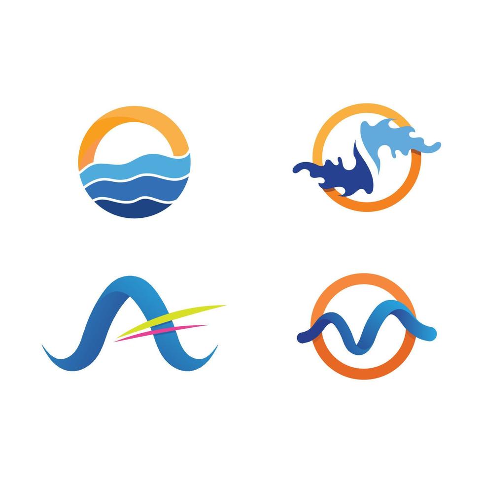 geïsoleerde ronde vorm logo. blauwe kleur logo. stromend water beeld. zee, oceaan, rivieroppervlak. vector