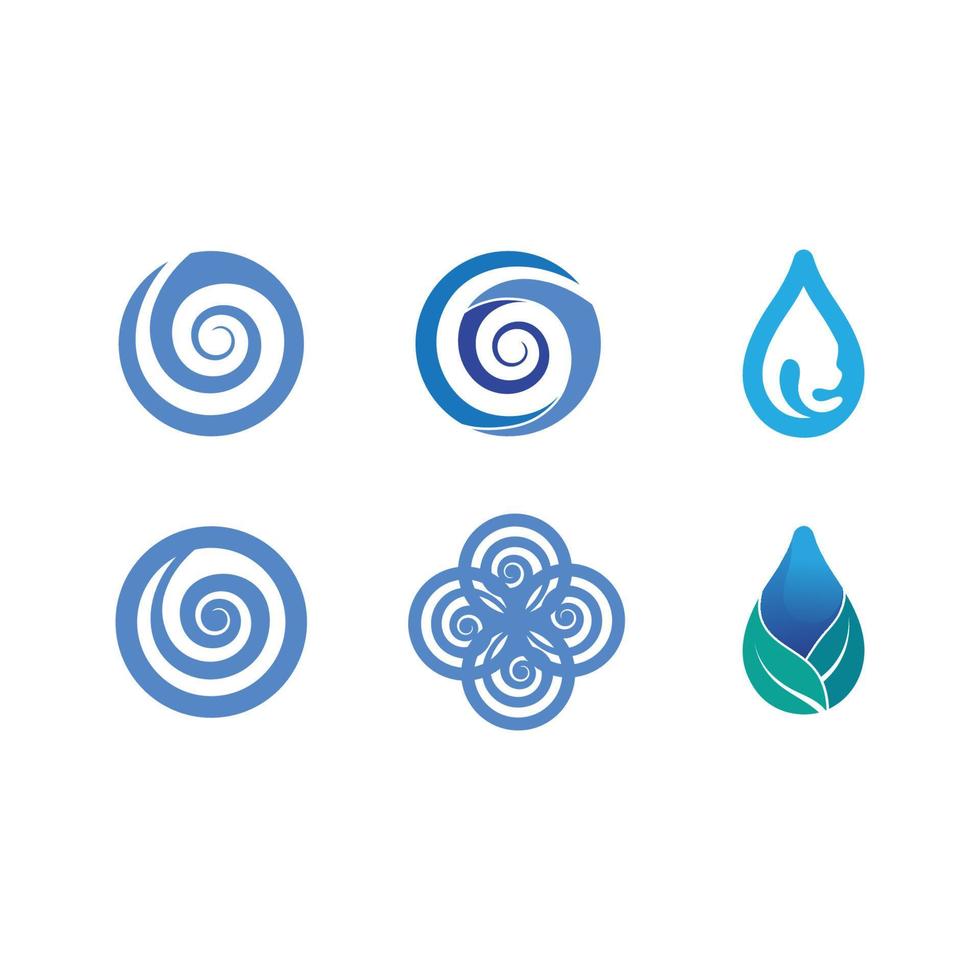 geïsoleerde ronde vorm logo. blauwe kleur logo. stromend water beeld. zee, oceaan, rivieroppervlak. vector