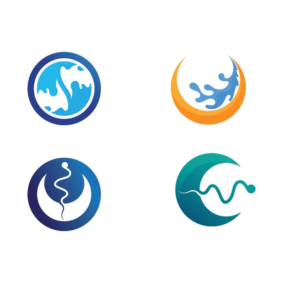 geïsoleerde ronde vorm logo. blauwe kleur logo. stromend water beeld. zee, oceaan, rivieroppervlak. vector