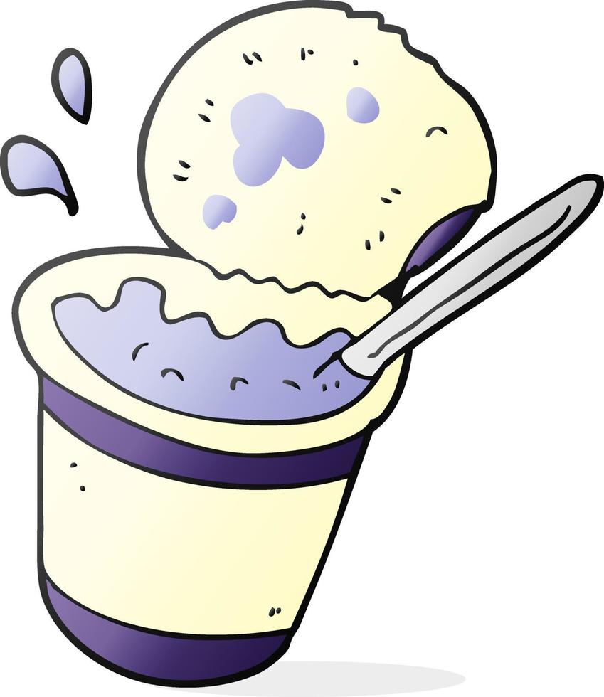 tekening karakter karton yoghurt vector