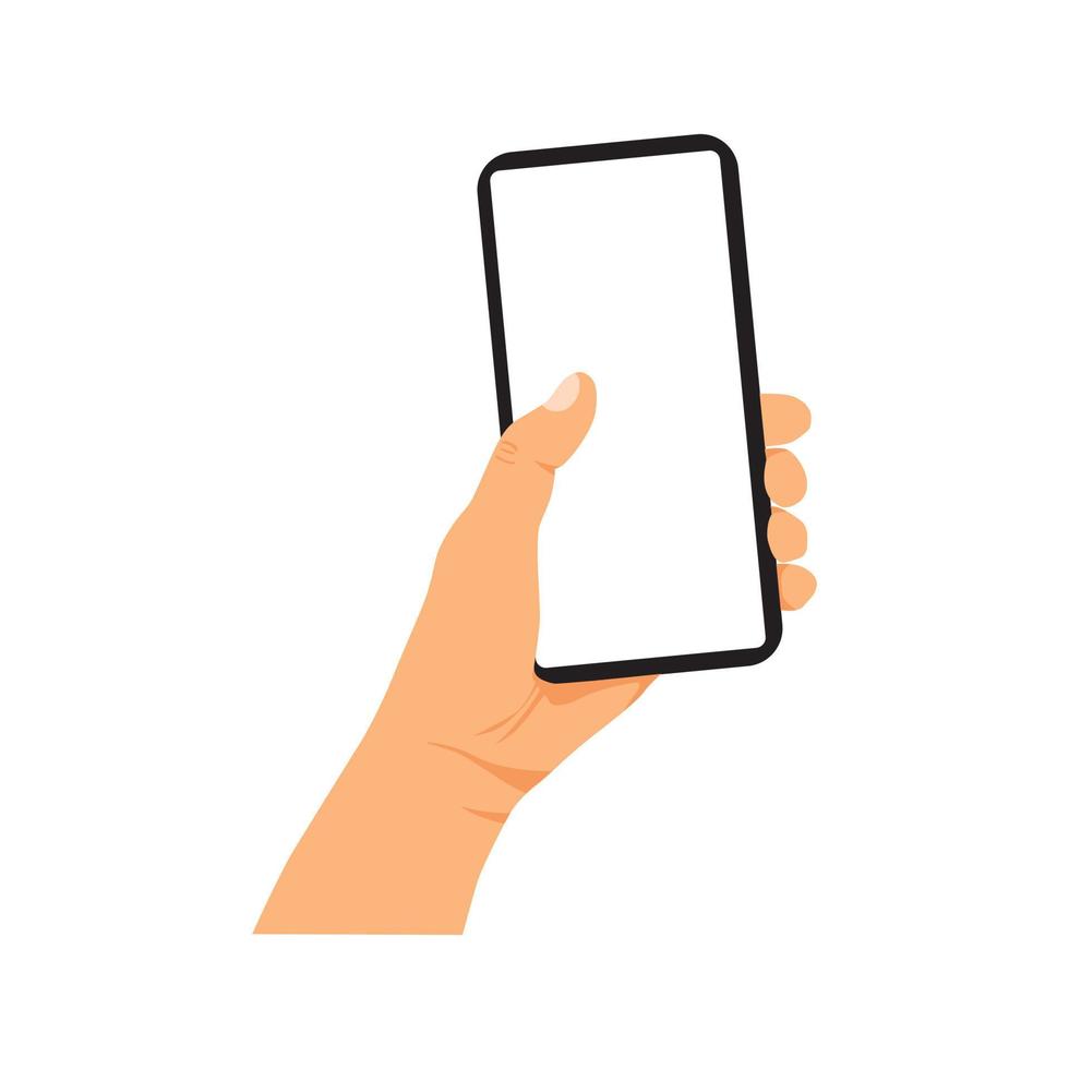 vector illustratie van persoon Holding slim telefoon, hand- Holding slim telefoon