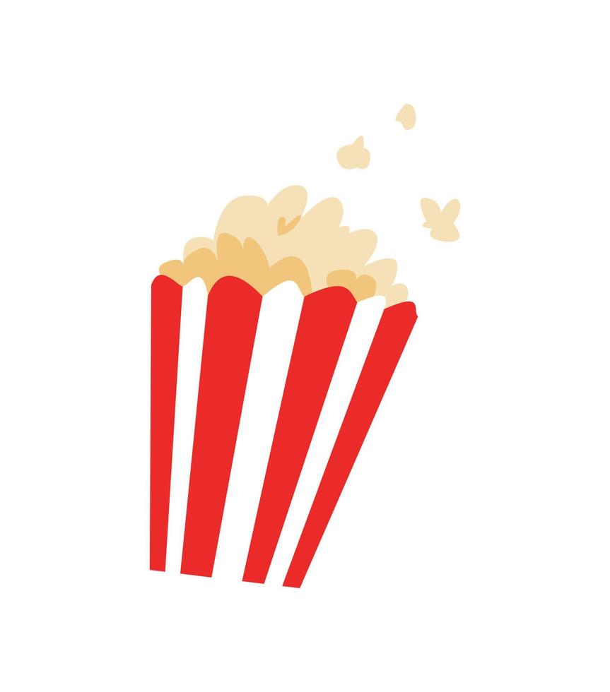 popcorn icoon. gemorst popcorn. concept van aan het kijken, bioscoop, film, tussendoortje, enz. vlak vector illustratie