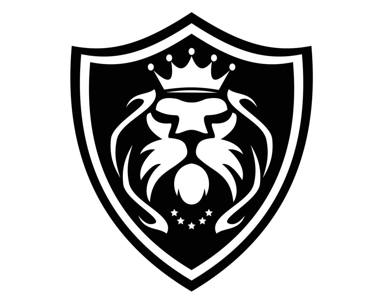 gekroond leeuw logo met Koninklijk schild vector