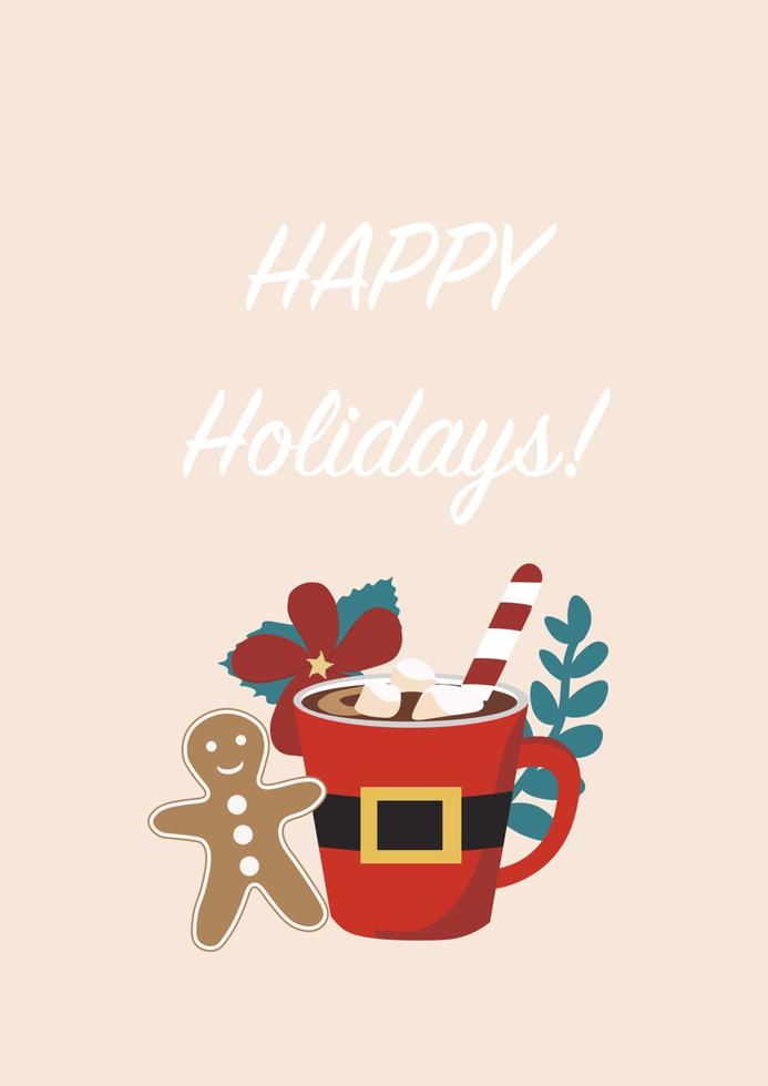 Kerstmis en nieuw jaar groet kaarten versierd met een Kerstmis boom, sneeuwvlokken en decoraties.cartoon stijl. behang, grafiek. tekening schattig gemakkelijk ontwerp. vakantie. vector illustratie.