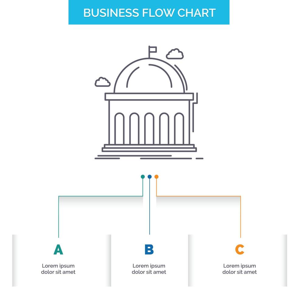 bibliotheek. school. onderwijs. aan het leren. Universiteit bedrijf stromen tabel ontwerp met 3 stappen. lijn icoon voor presentatie achtergrond sjabloon plaats voor tekst vector