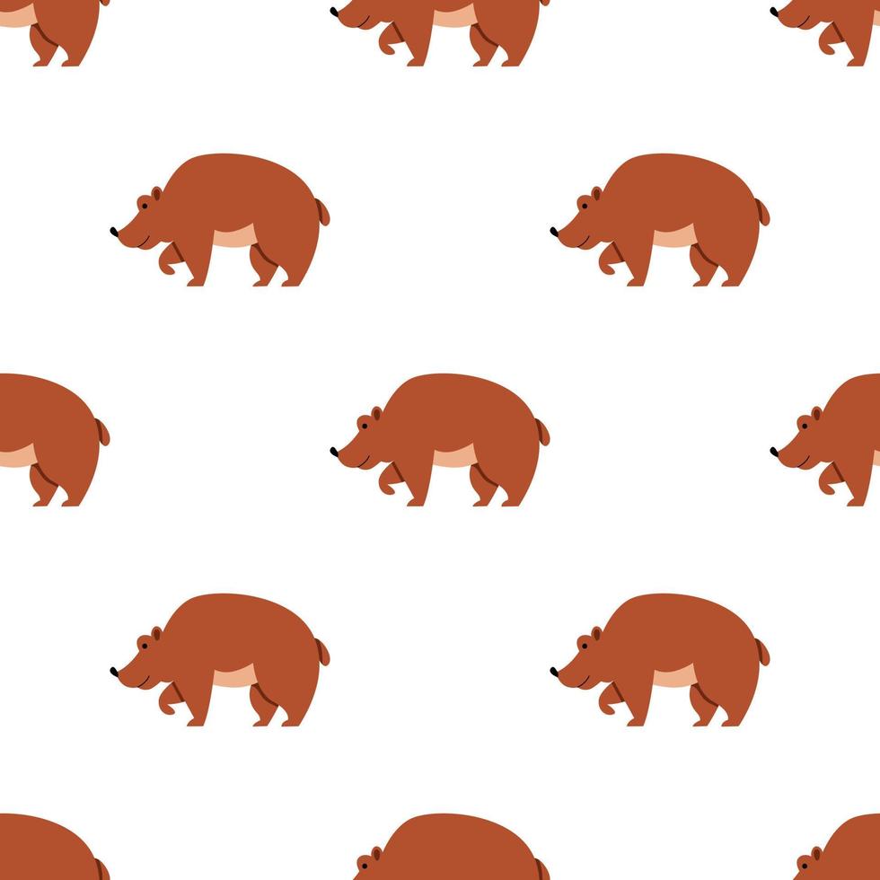 kinderen s naadloos patroon met een beer Aan wit achtergrond. vector