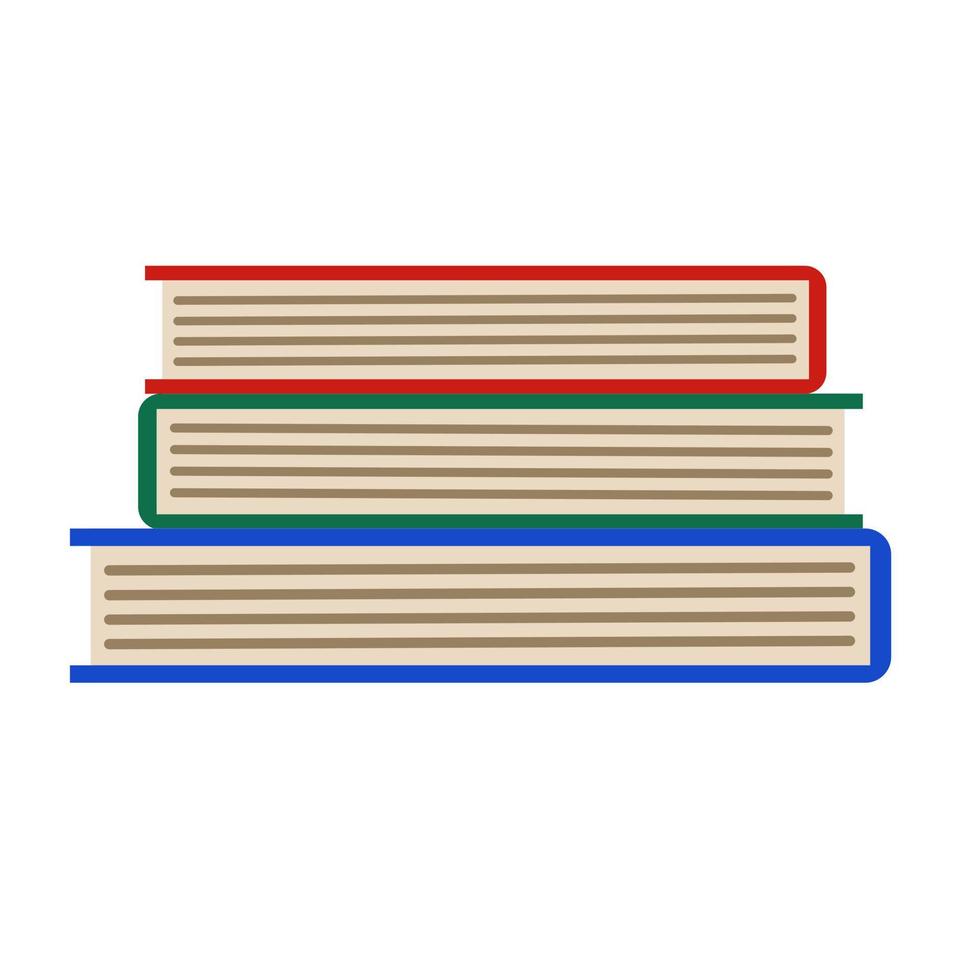 stack van boeken in vlak stijl geïsoleerd Aan wit achtergrond. vector