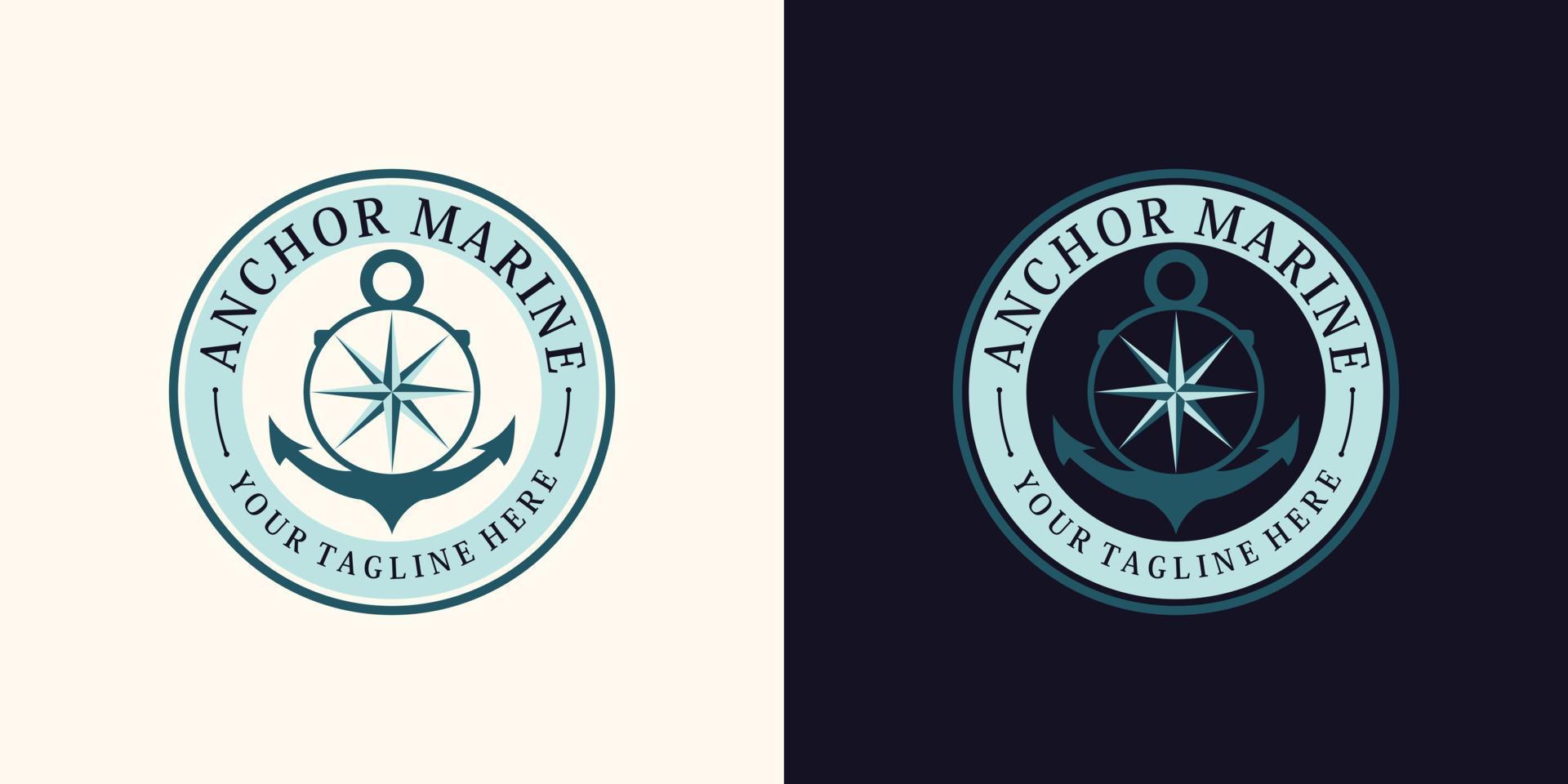 anker logo ontwerp voor matroos icoon met creatief concept premie vector