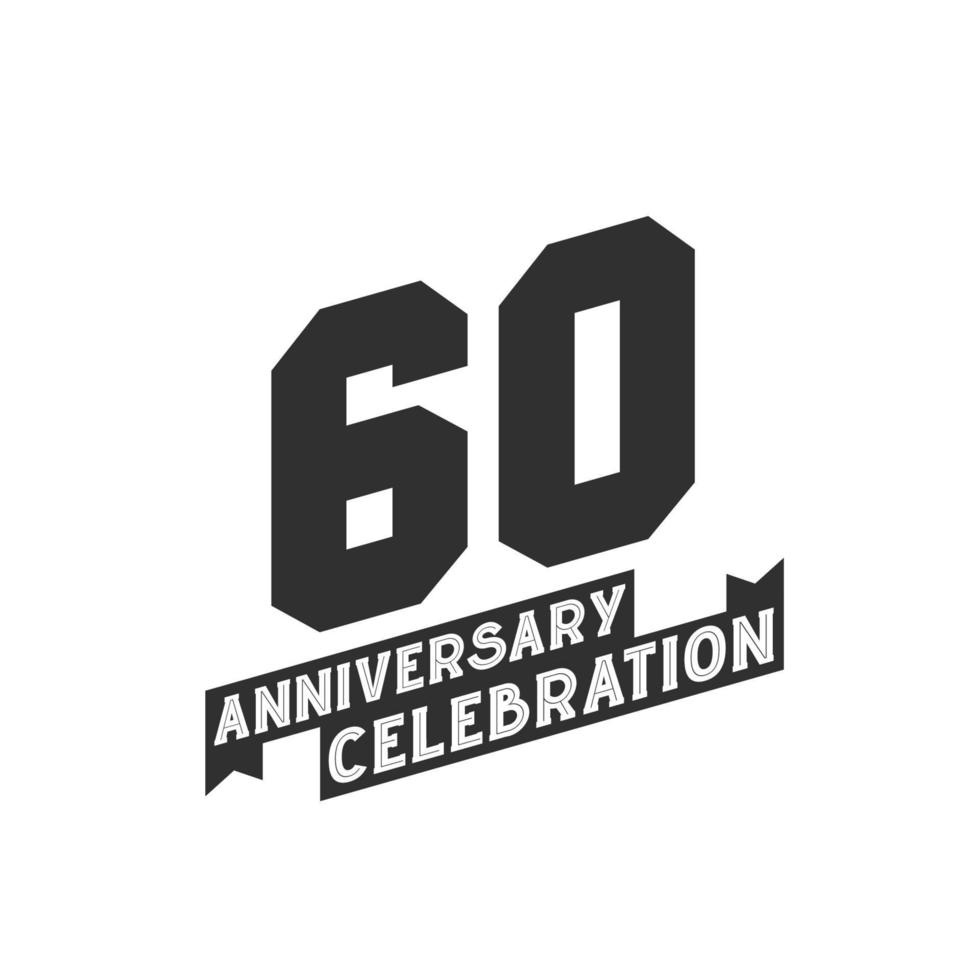60 verjaardag viering groeten kaart, 60e jaren verjaardag vector