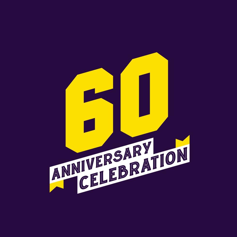 60e verjaardag viering vector ontwerp, 60 jaren verjaardag