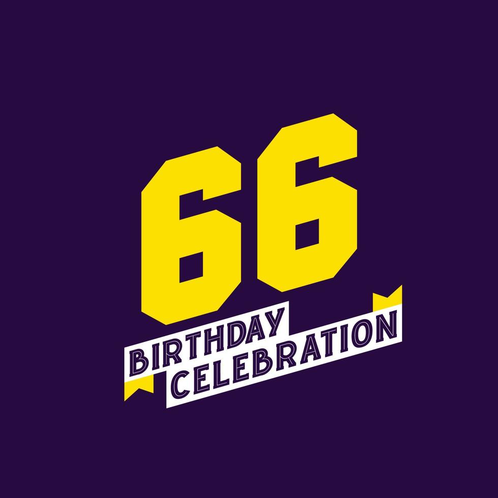 66e verjaardag viering vector ontwerp, 66 jaren verjaardag