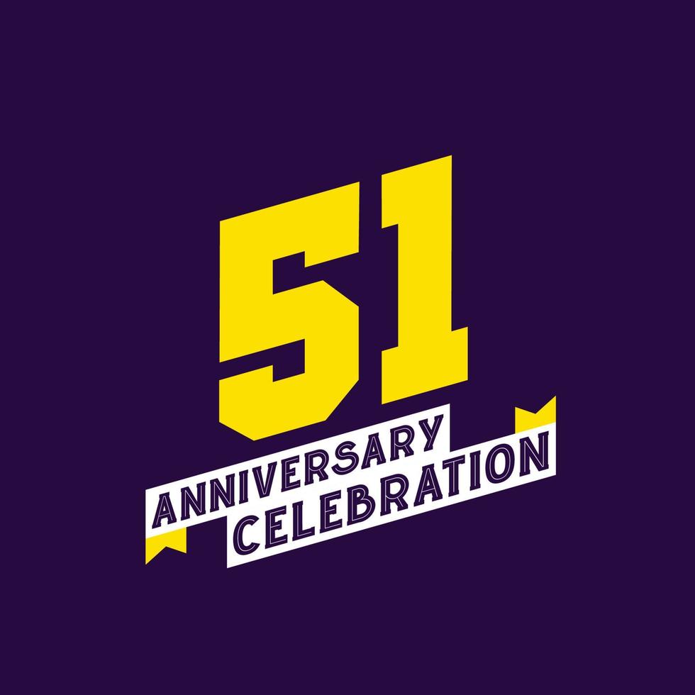 51ste verjaardag viering vector ontwerp, 51 jaren verjaardag