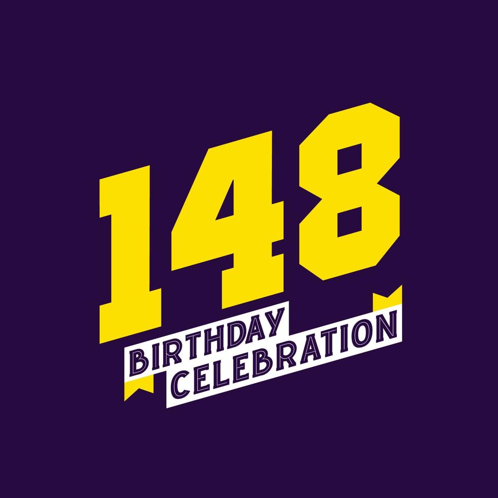 148e verjaardag viering vector ontwerp, 148 jaren verjaardag