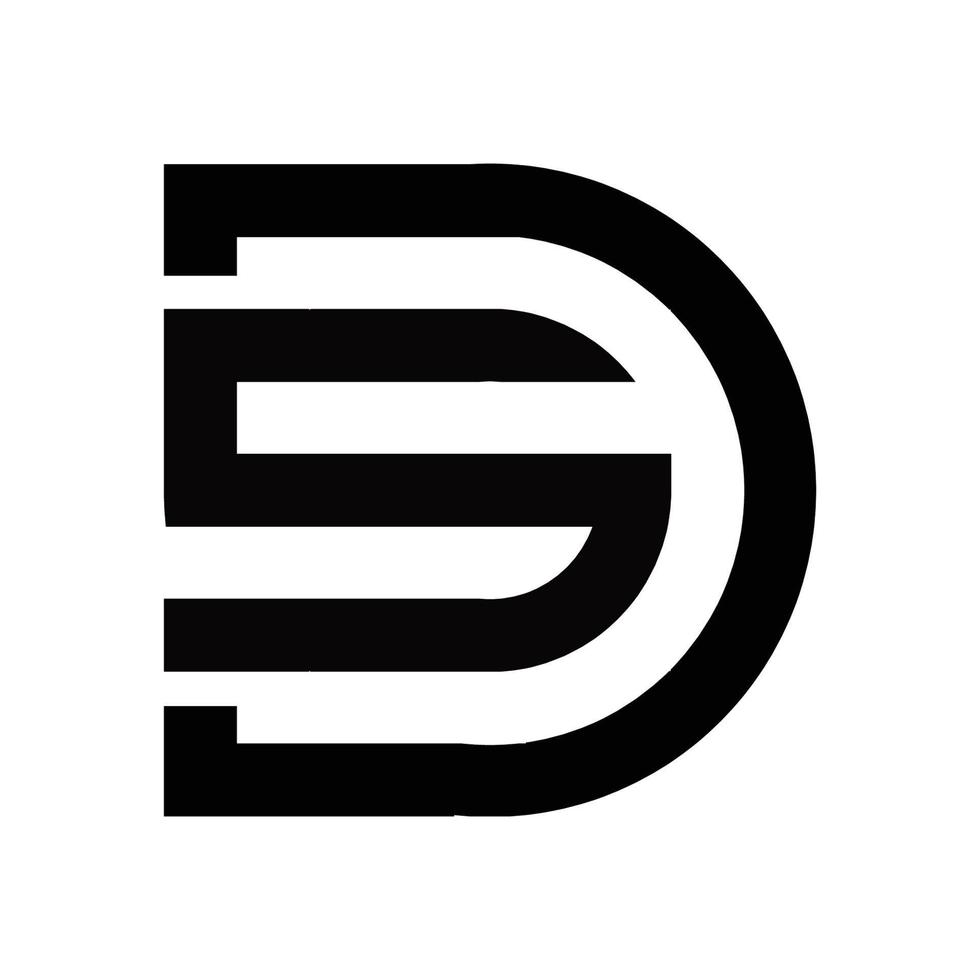 minimalistische brief sd ds logo ontwerp vector