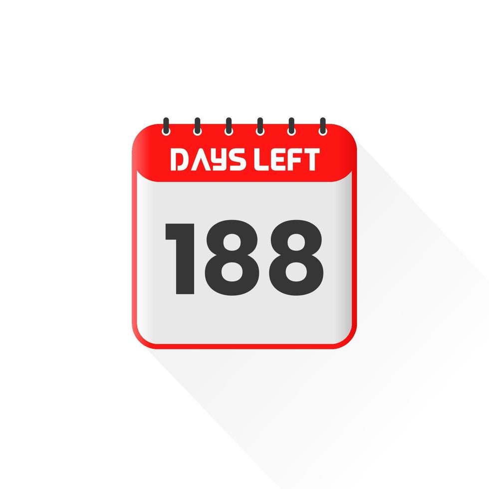 countdown icoon 188 dagen links voor verkoop Promotie. promotionele verkoop banier 188 dagen links naar Gaan vector