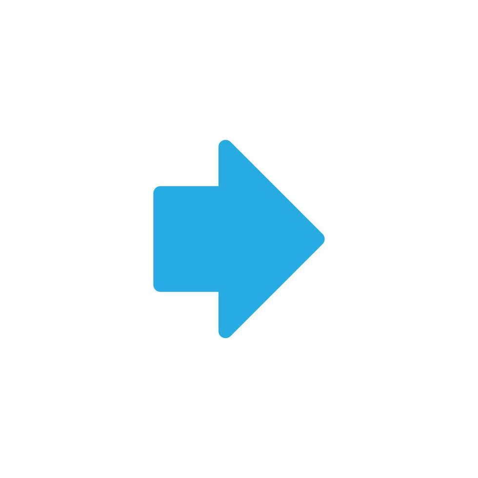 eps10 blauw vector Rechtsaf wijzer pijl icoon geïsoleerd Aan wit achtergrond. indicator of directioneel pijl symbool in een gemakkelijk vlak modieus modern stijl voor uw website ontwerp, logo, en mobiel app