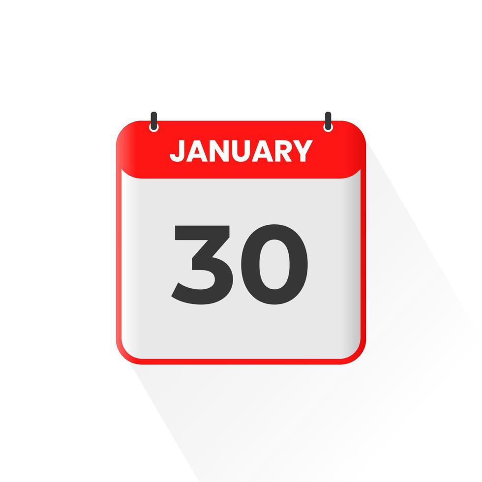 30e januari kalender icoon. januari 30 kalender datum maand icoon vector illustrator