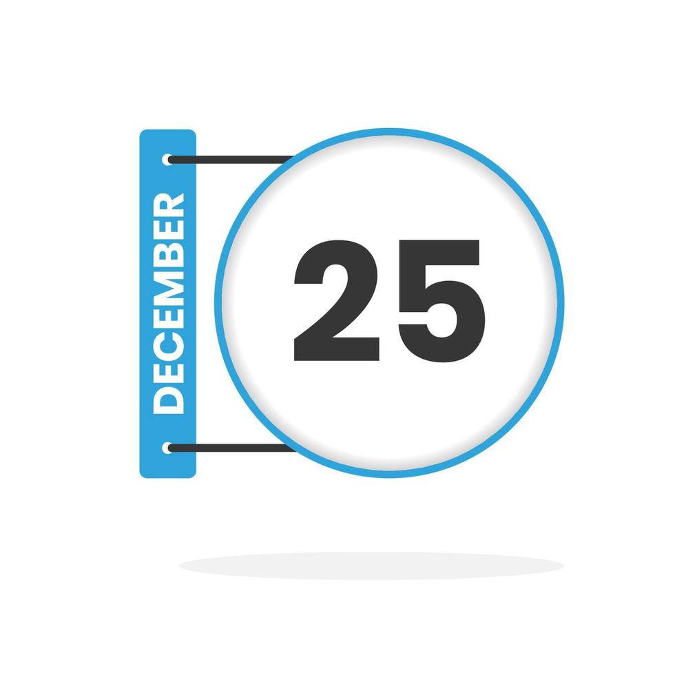 december 25 kalender icoon. datum, maand kalender icoon vector illustratie