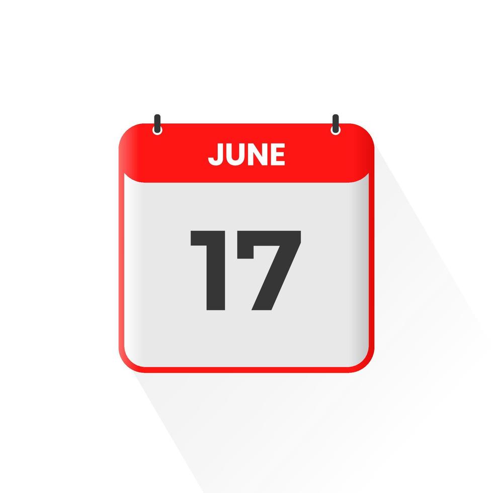 17e juni kalender icoon. juni 17 kalender datum maand icoon vector illustrator