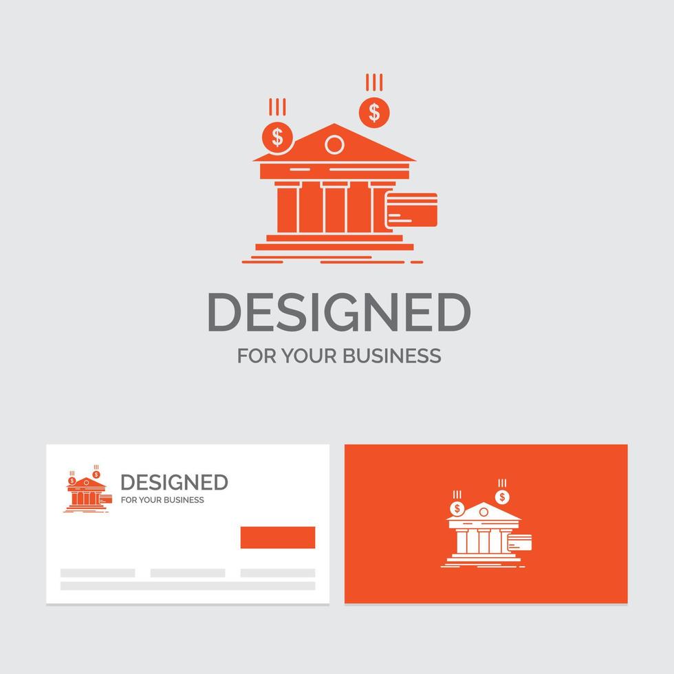 bedrijf logo sjabloon voor bank. betalingen. bankieren. financieel. geld. oranje bezoekende kaarten met merk logo sjabloon. vector