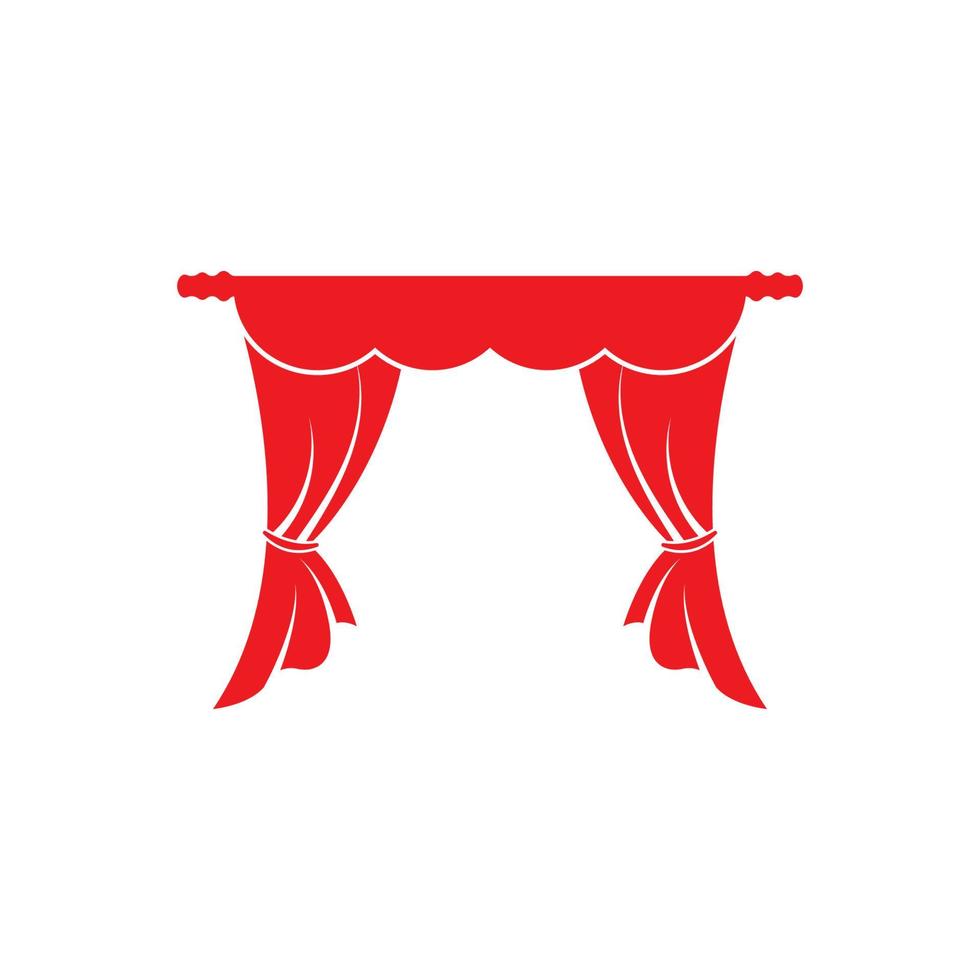 rood gordijn kroonlijst decor binnenlandse stof interieur vector