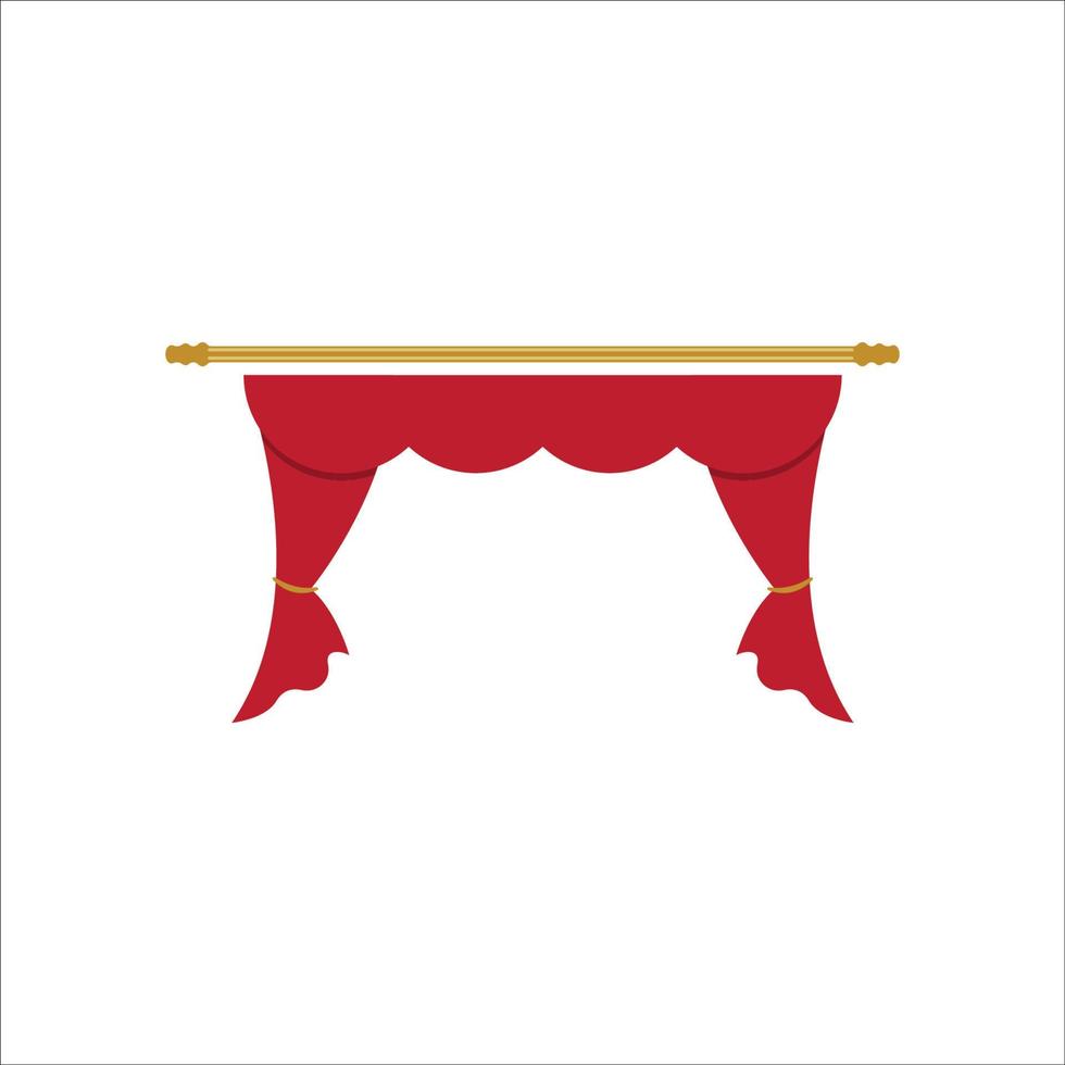 rood gordijn kroonlijst decor binnenlandse stof interieur vector