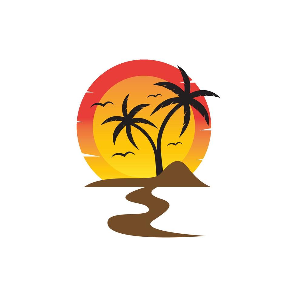 palmboom zomer logo sjabloon vector