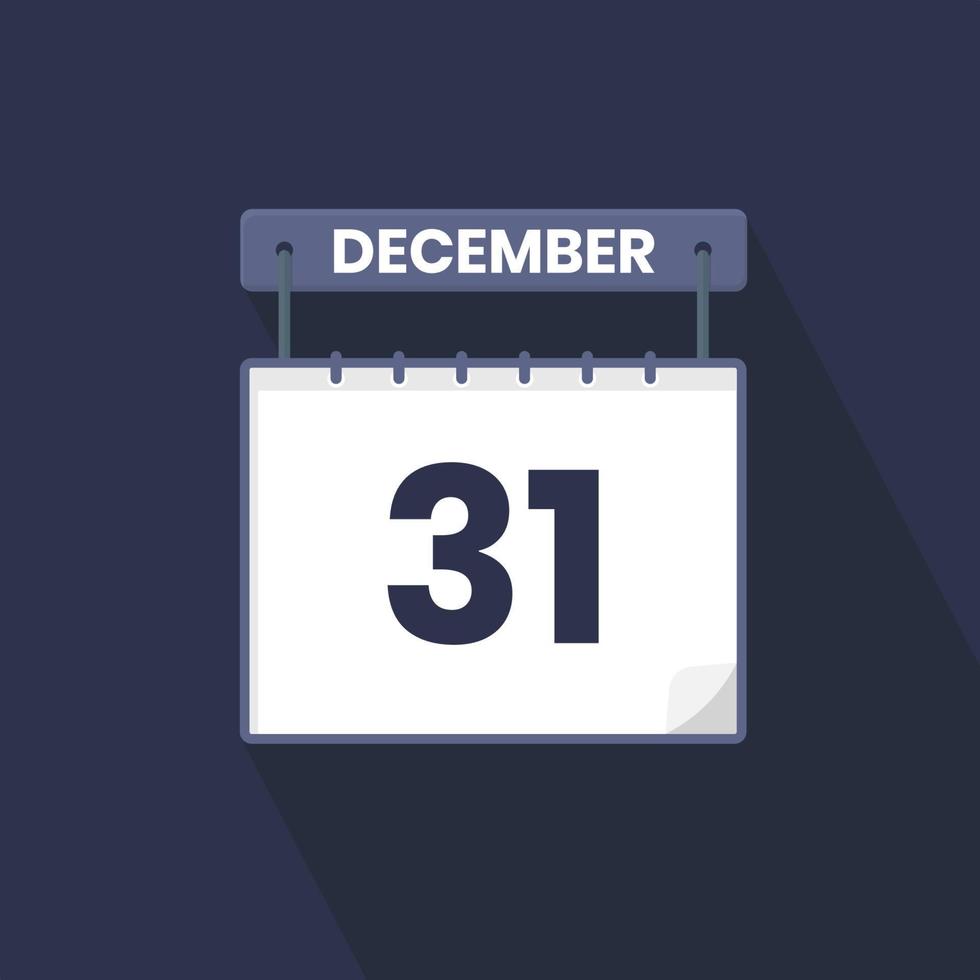 31e december kalender icoon. december 31 kalender datum maand icoon vector illustrator