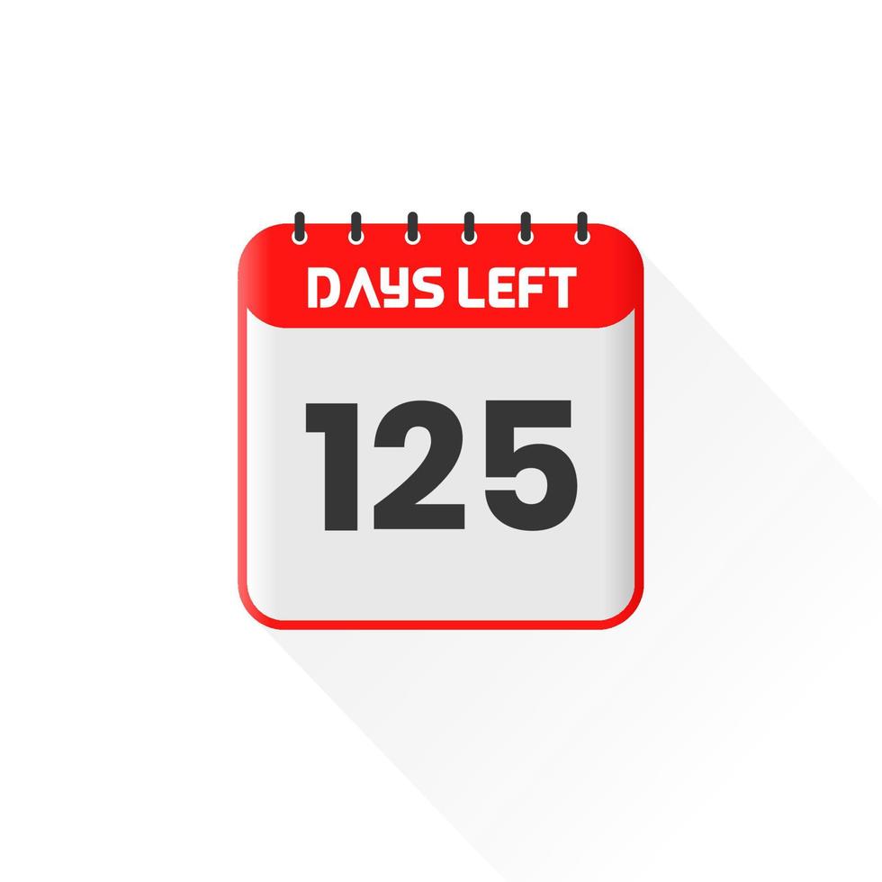 countdown icoon 125 dagen links voor verkoop Promotie. promotionele verkoop banier 125 dagen links naar Gaan vector