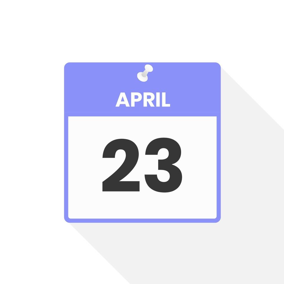 april 23 kalender icoon. datum, maand kalender icoon vector illustratie