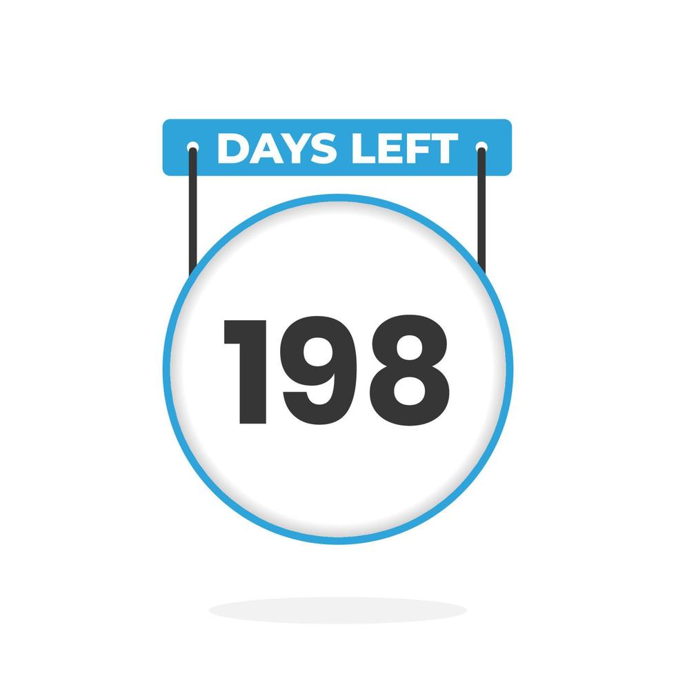 198 dagen links countdown voor verkoop Promotie. 198 dagen links naar Gaan promotionele verkoop banier vector