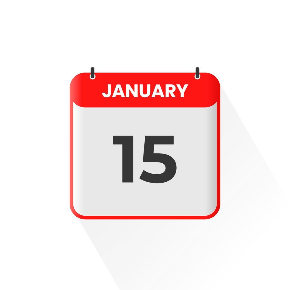 15e januari kalender icoon. januari 15 kalender datum maand icoon vector illustrator