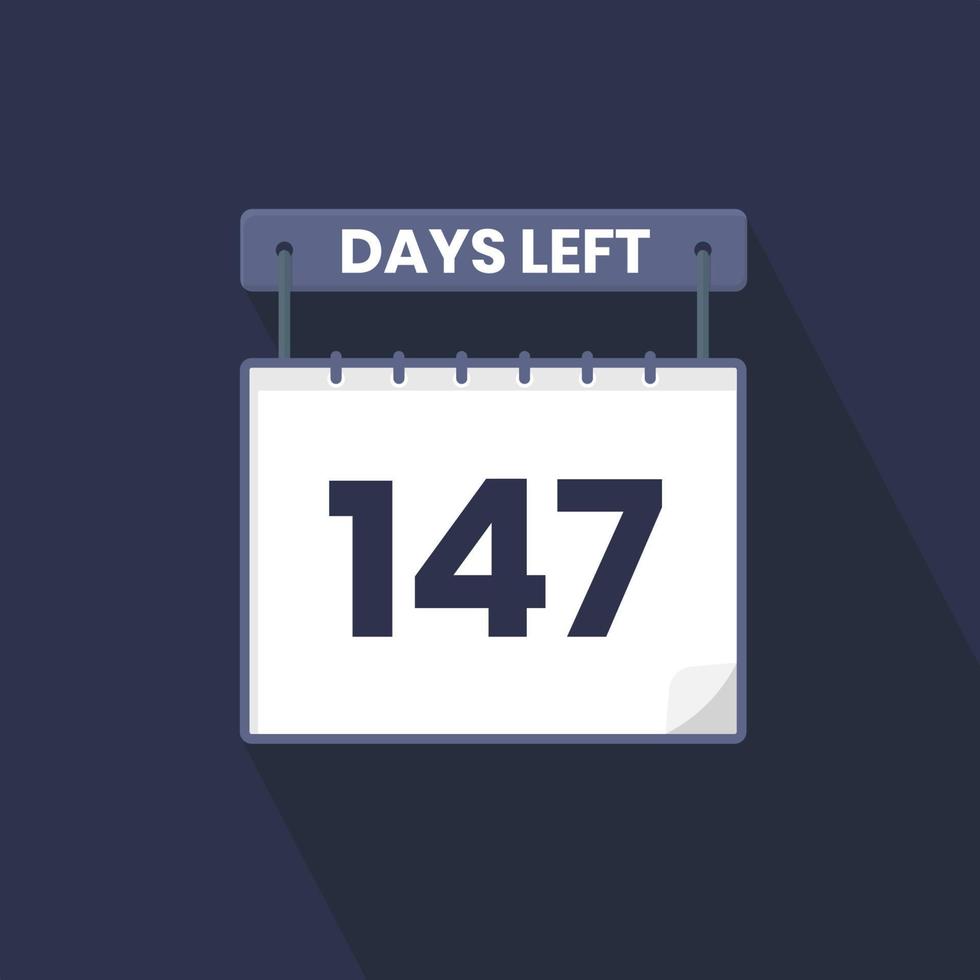 147 dagen links countdown voor verkoop Promotie. 147 dagen links naar Gaan promotionele verkoop banier vector