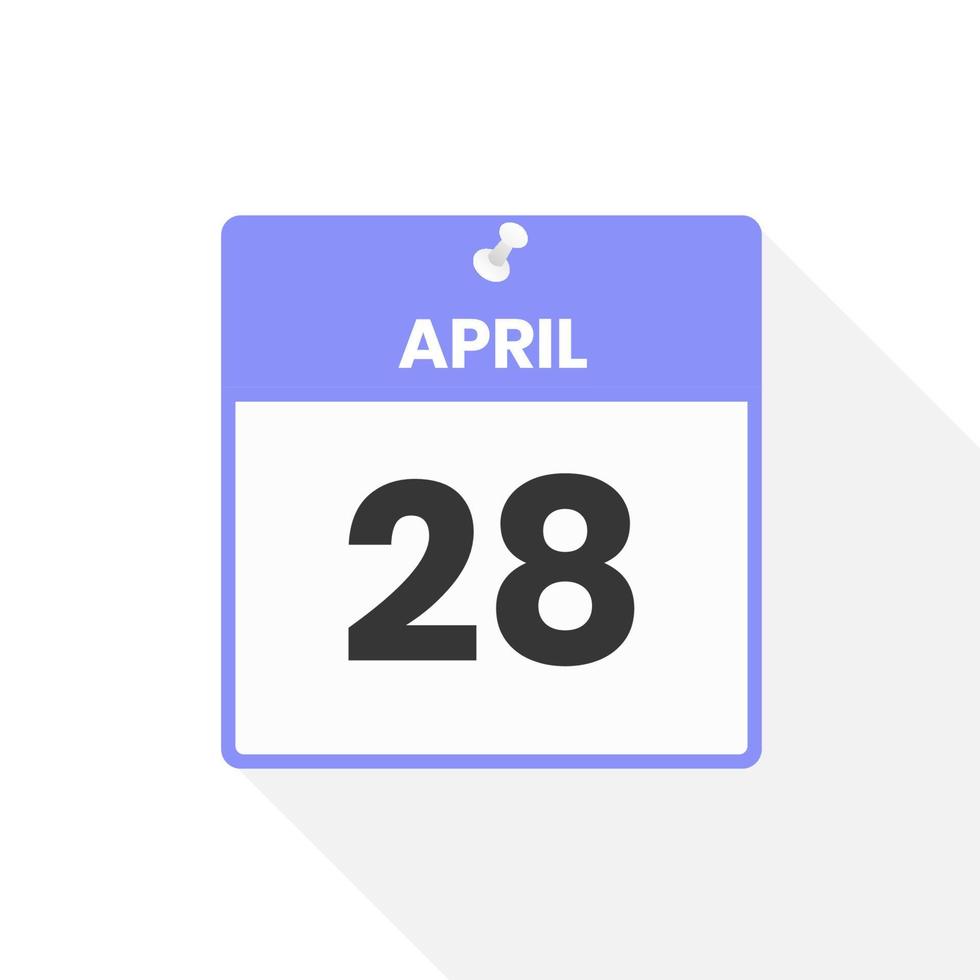 april 28 kalender icoon. datum, maand kalender icoon vector illustratie