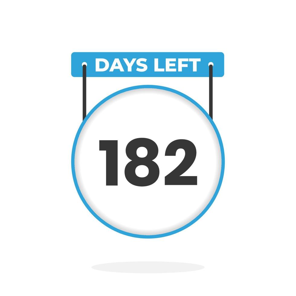 182 dagen links countdown voor verkoop Promotie. 182 dagen links naar Gaan promotionele verkoop banier vector