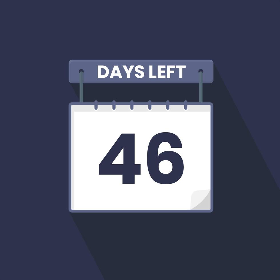 46 dagen links countdown voor verkoop Promotie. 46 dagen links naar Gaan promotionele verkoop banier vector