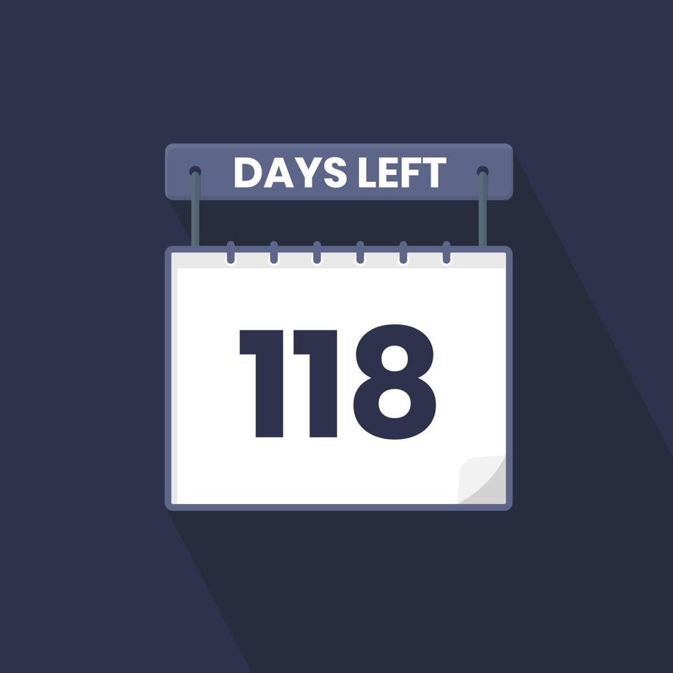 118 dagen links countdown voor verkoop Promotie. 118 dagen links naar Gaan promotionele verkoop banier vector