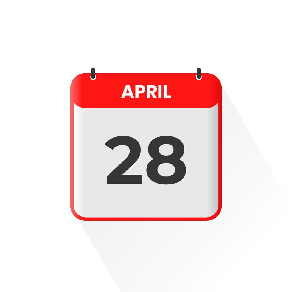 28e april kalender icoon. april 28 kalender datum maand icoon vector illustrator