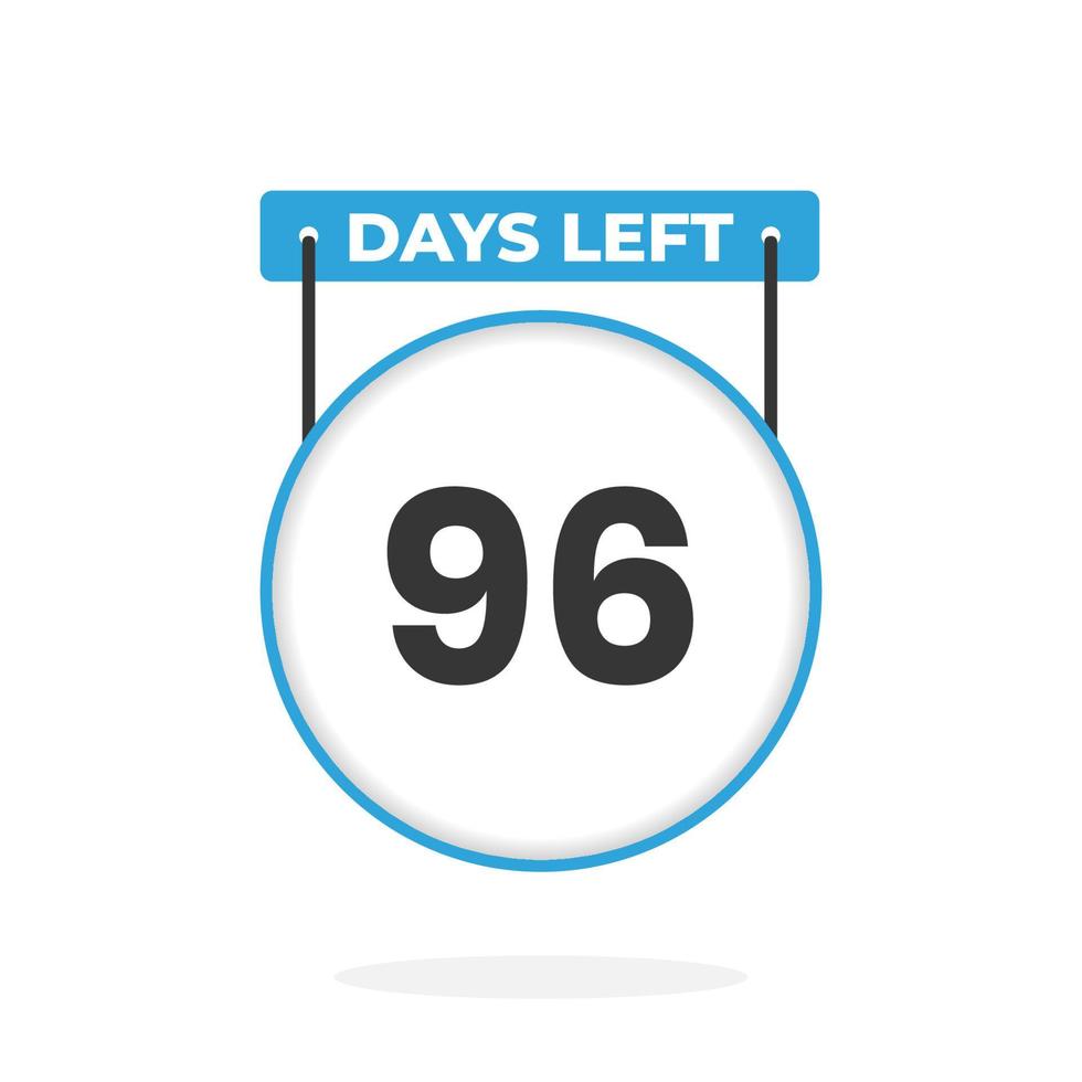 96 dagen links countdown voor verkoop Promotie. 96 dagen links naar Gaan promotionele verkoop banier vector