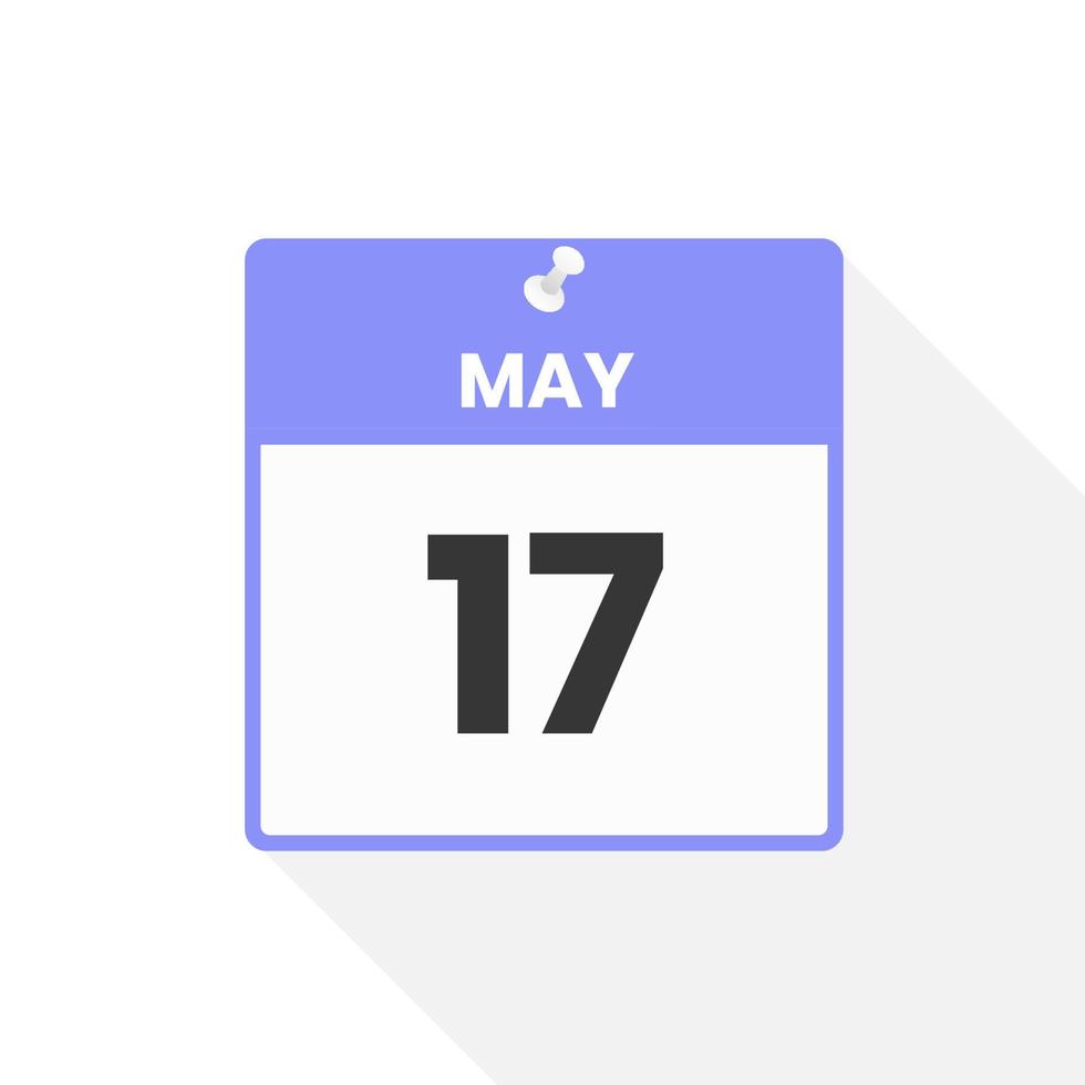 mei 17 kalender icoon. datum, maand kalender icoon vector illustratie