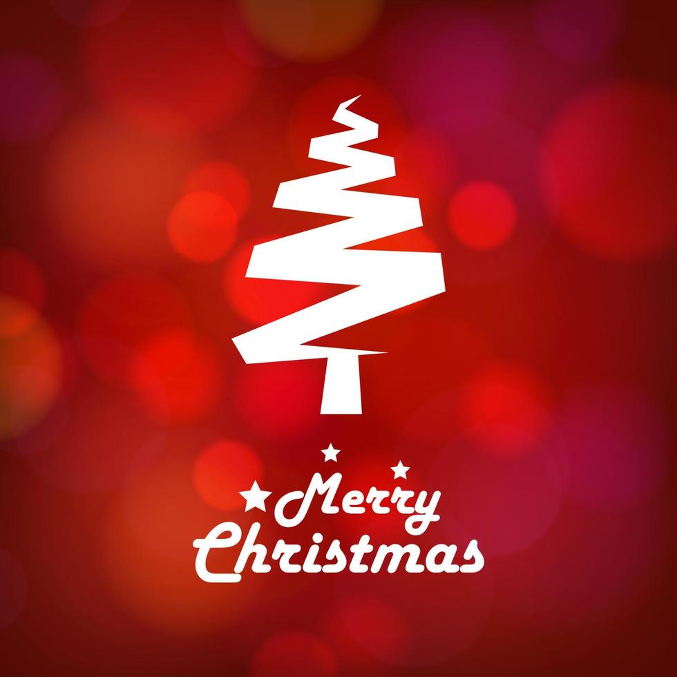 vrolijk Kerstmis kaart met creatief ontwerp en rood achtergrond vector