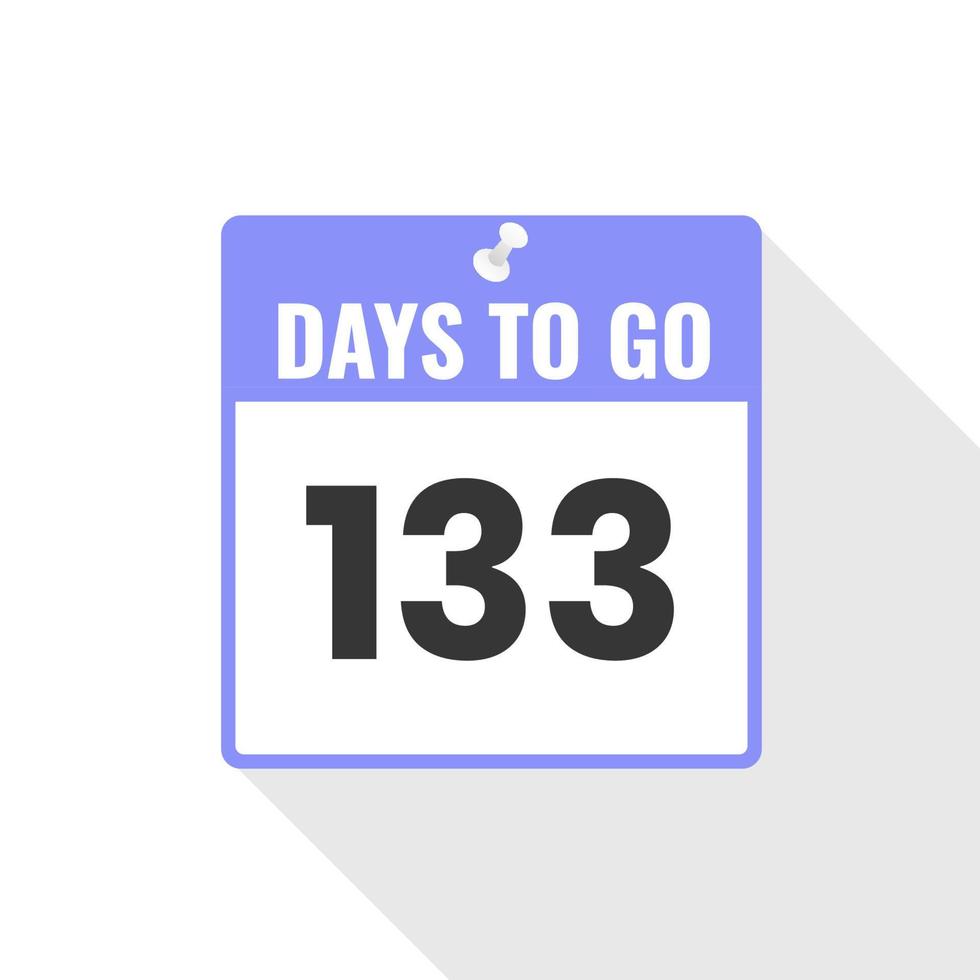 133 dagen links countdown verkoop icoon. 133 dagen links naar Gaan promotionele banier vector