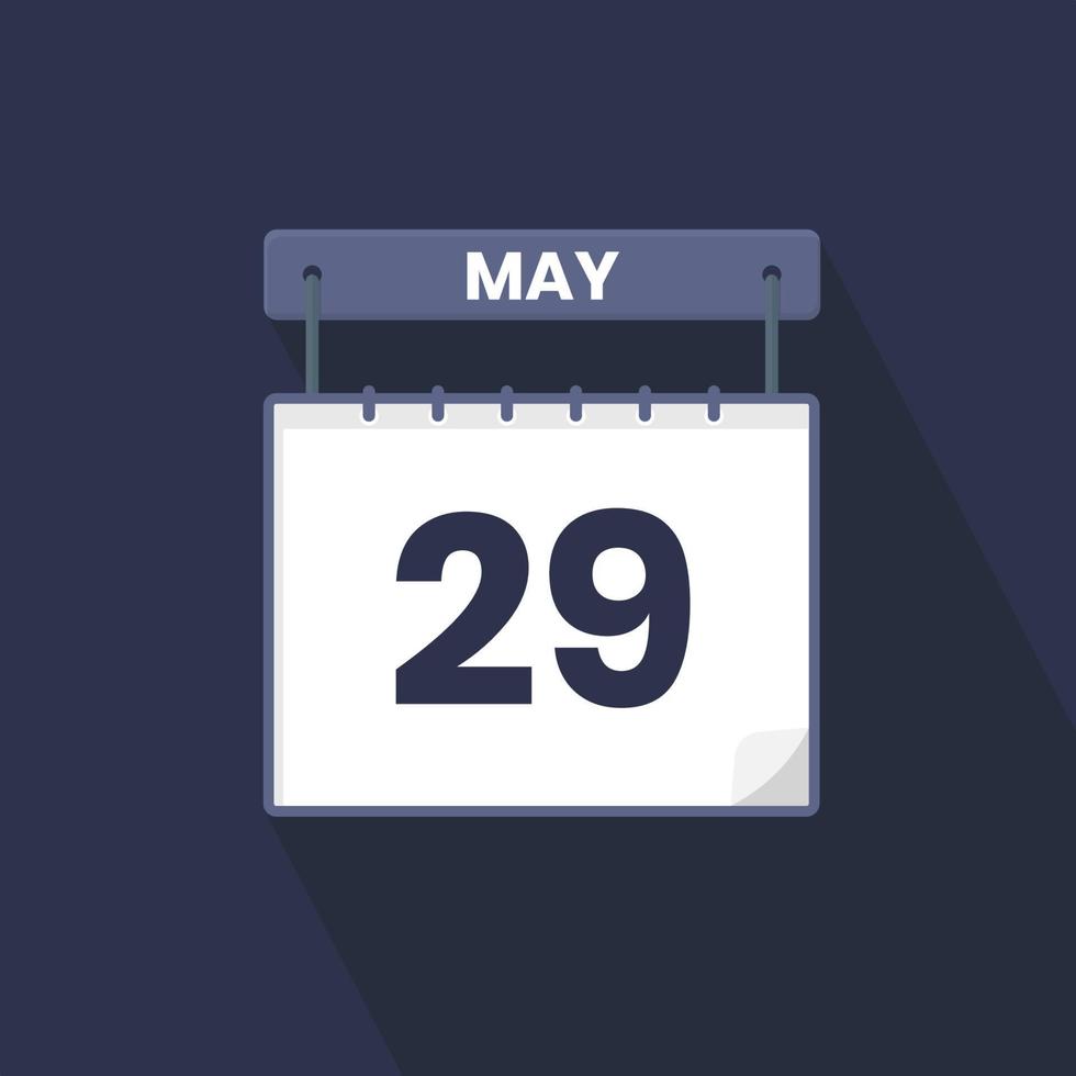 29e mei kalender icoon. mei 29 kalender datum maand icoon vector illustrator