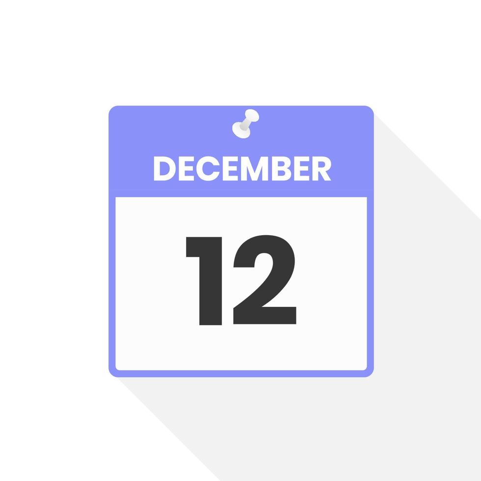 december 12 kalender icoon. datum, maand kalender icoon vector illustratie