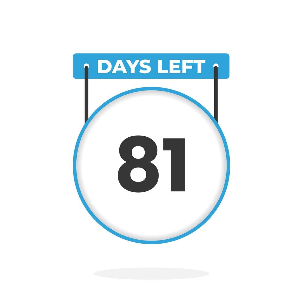 81 dagen links countdown voor verkoop Promotie. 81 dagen links naar Gaan promotionele verkoop banier vector
