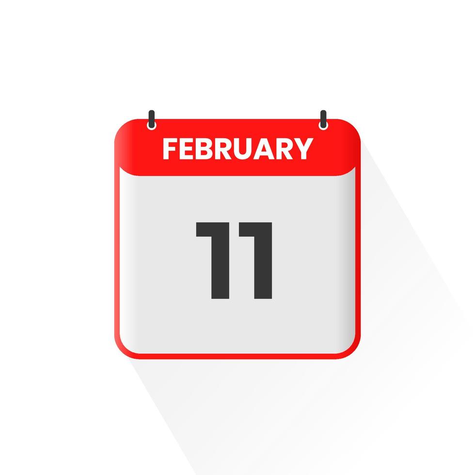 11e februari kalender icoon. februari 11 kalender datum maand icoon vector illustrator