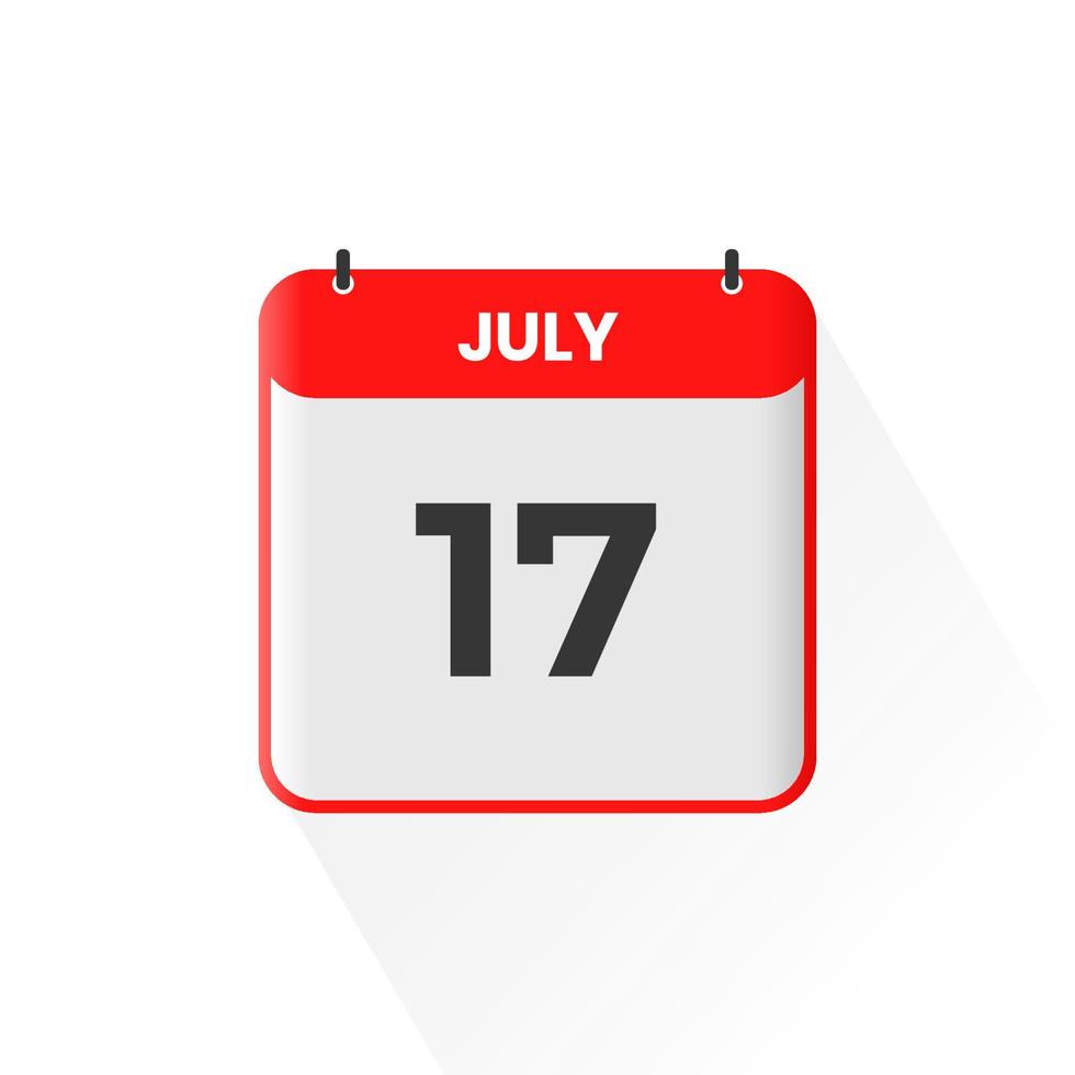 17e juli kalender icoon. juli 17 kalender datum maand icoon vector illustrator