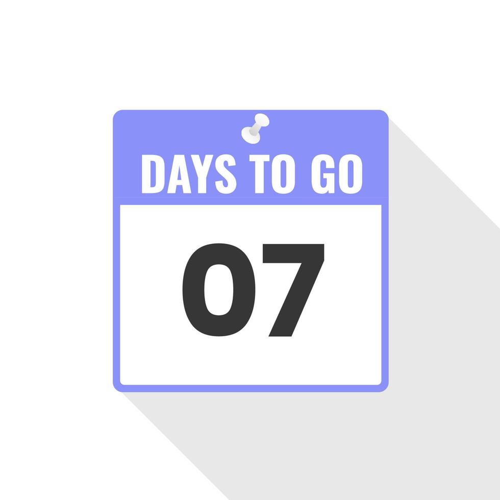 7 dagen links countdown verkoop icoon. 7 dagen links naar Gaan promotionele banier vector